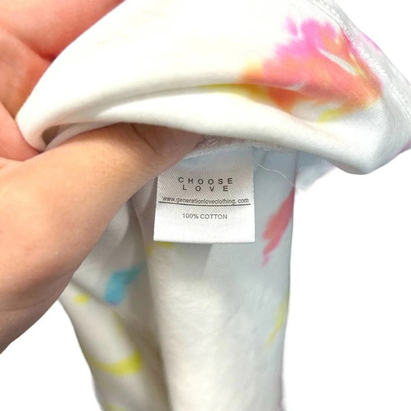 Generation Love Odessa Tie-Dye Puff-Sleeve T-Shirt White‎ Size Medium - Picture 6 of 7
